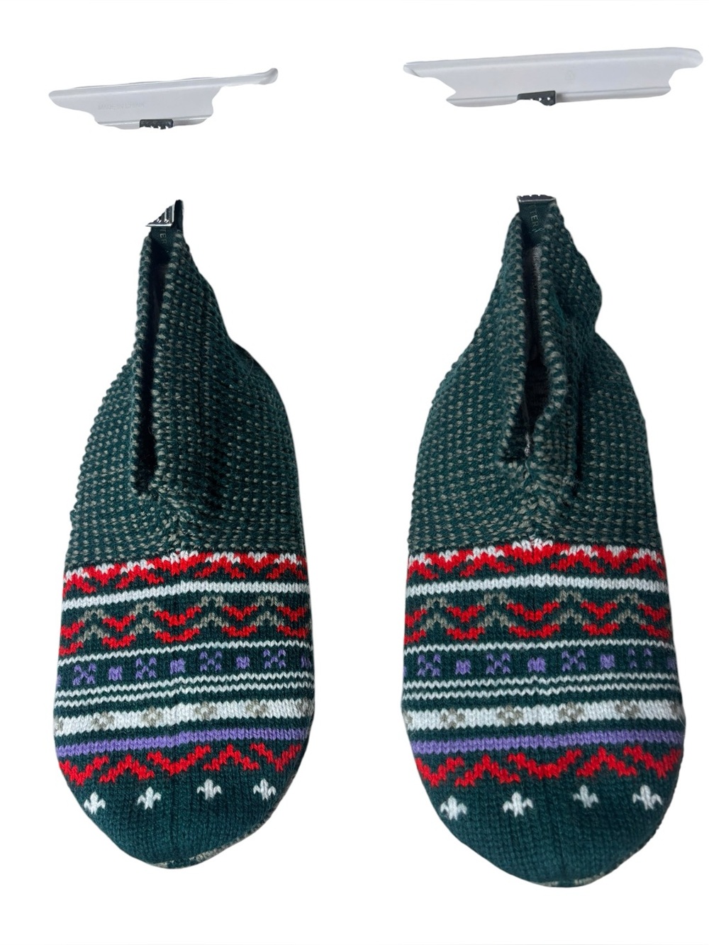 Bombas women’s medium gripper slippers fair isle cotton inside